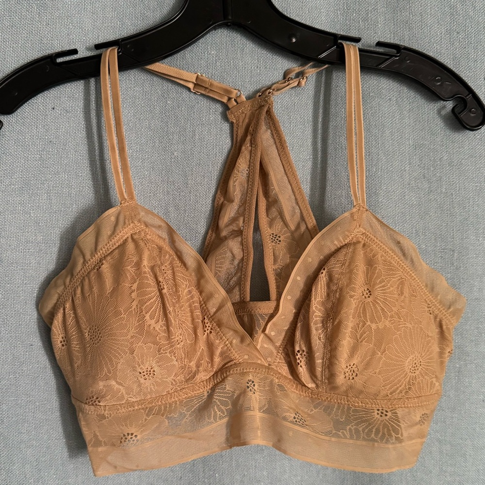Aerie Nude Padded Lace Triangle Cup SZ L